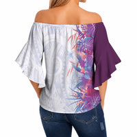 Hawaii Tropical Plant Poni Off Shoulder Wrap Waist Top Vibrant Polynesian Pattern LT01 - Polynesian Pride