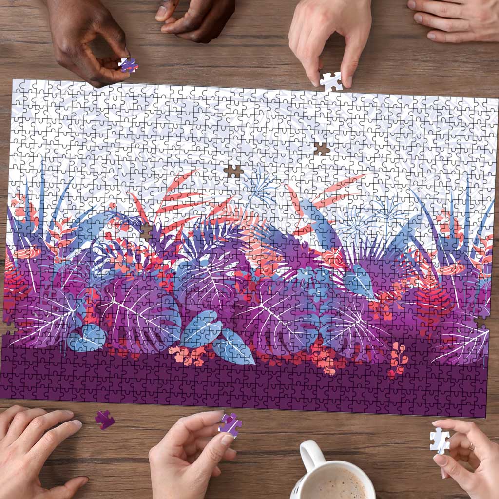 Hawaii Tropical Plant Poni Puzzle Vibrant Polynesian Pattern