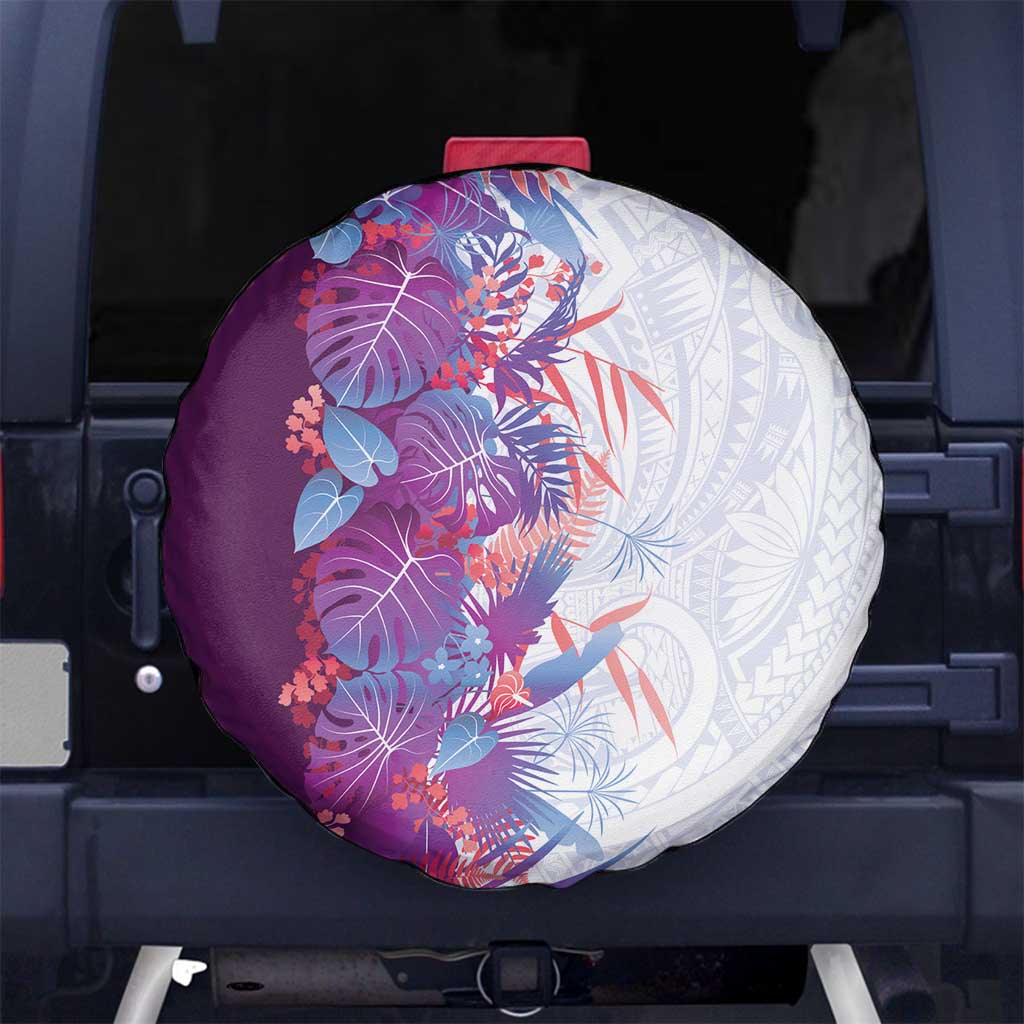 Hawaii Tropical Plant Poni Spare Tire Cover Vibrant Polynesian Pattern LT01 No hole Purple - Polynesian Pride
