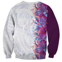 Hawaii Tropical Plant Poni Sweatshirt Vibrant Polynesian Pattern