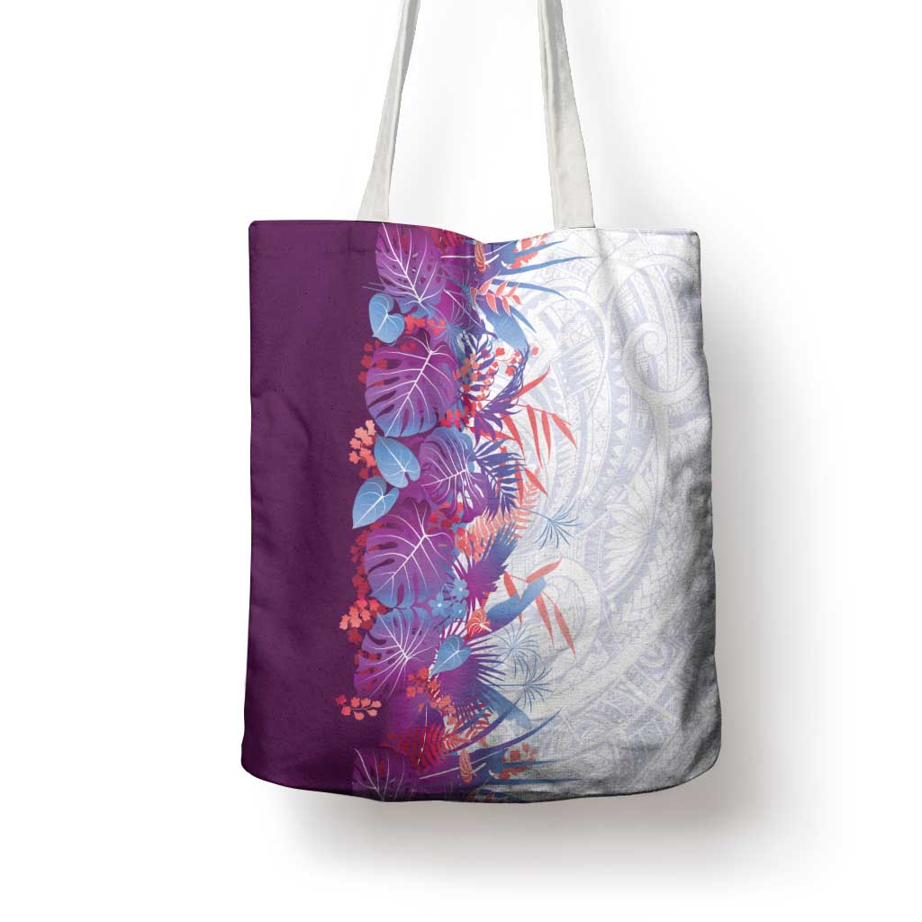 Hawaii Tropical Plant Poni Tote Bag Vibrant Polynesian Pattern