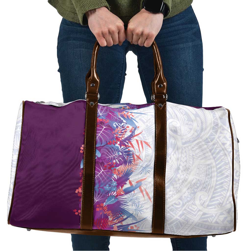 Hawaii Tropical Plant Poni Travel Bag Vibrant Polynesian Pattern