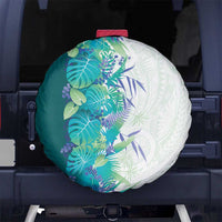 Hawaii Tropical Plant Teal Spare Tire Cover Vibrant Polynesian Pattern LT01 No hole Teal - Polynesian Pride