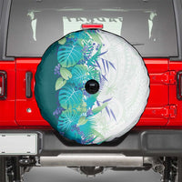 Hawaii Tropical Plant Teal Spare Tire Cover Vibrant Polynesian Pattern LT01 - Polynesian Pride