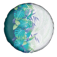 Hawaii Tropical Plant Teal Spare Tire Cover Vibrant Polynesian Pattern LT01 - Polynesian Pride