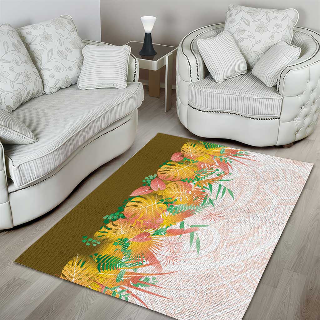 Hawaii Tropical Plant Lenalena Area Rug Vibrant Polynesian Pattern