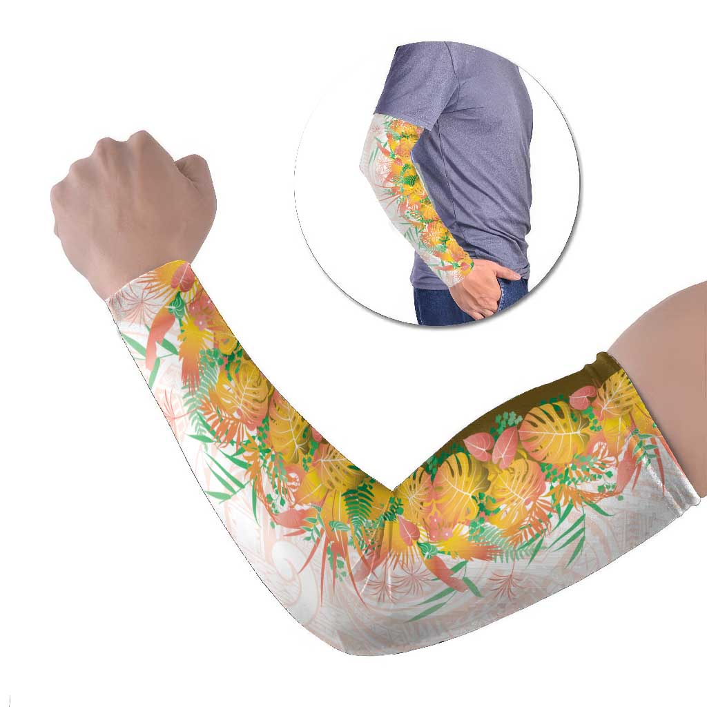 Hawaii Tropical Plant Lenalena Arm Sleeves Vibrant Polynesian Pattern