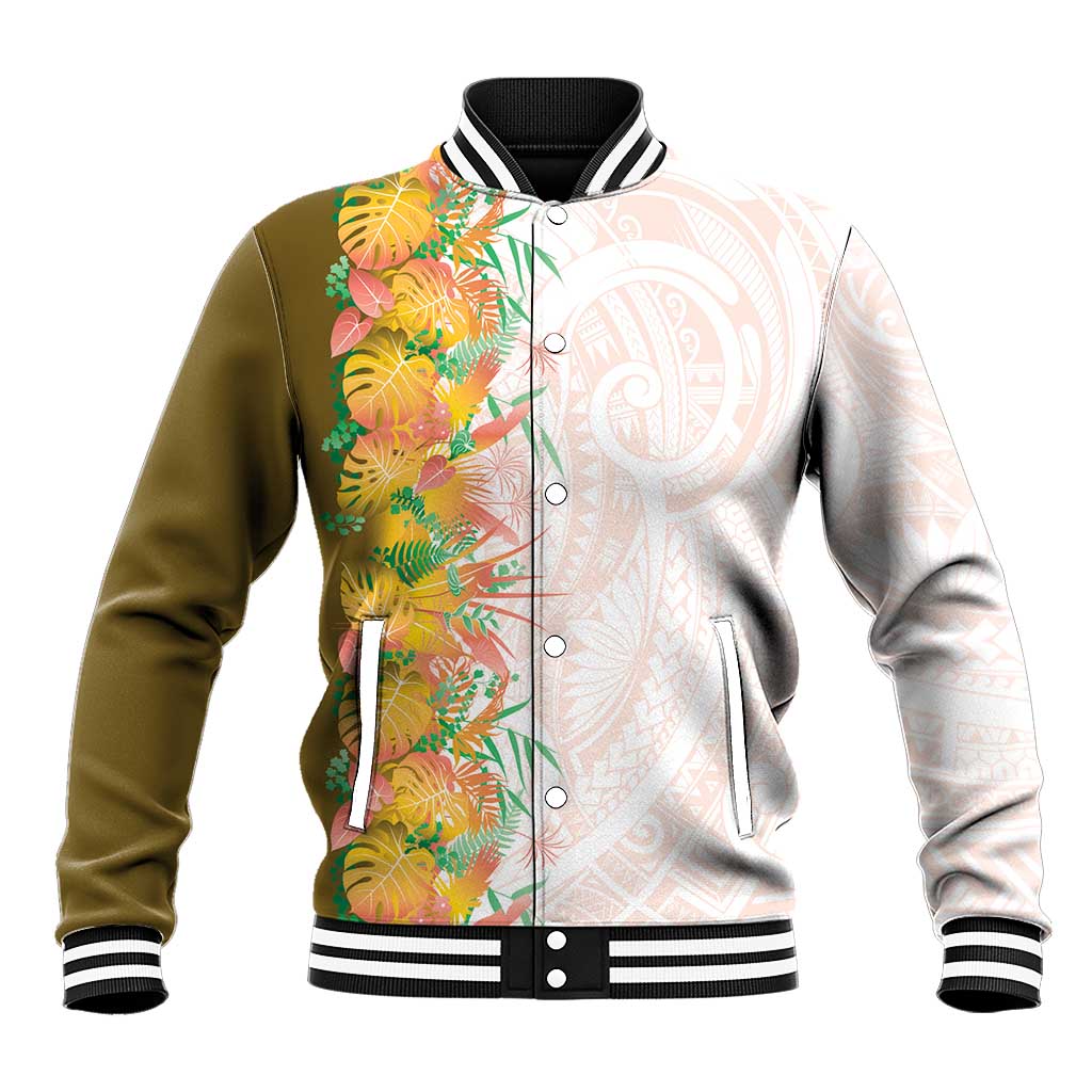 Hawaii Tropical Plant Lenalena Baseball Jacket Vibrant Polynesian Pattern