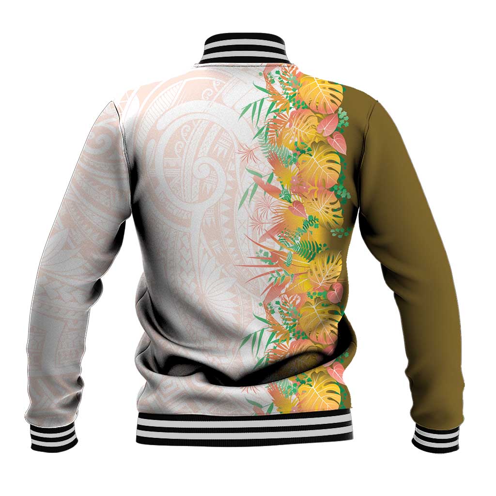 Hawaii Tropical Plant Lenalena Baseball Jacket Vibrant Polynesian Pattern