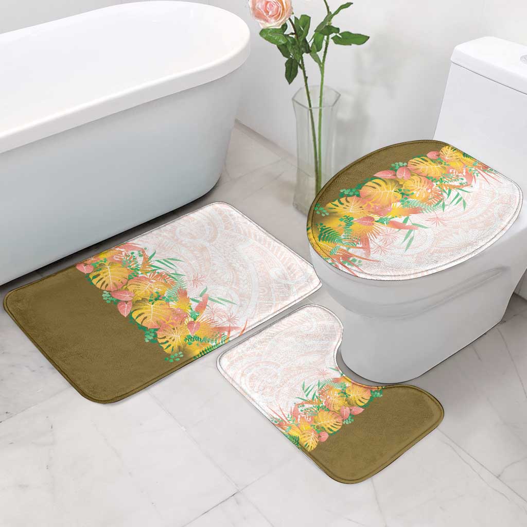 Hawaii Tropical Plant Lenalena Bathroom Set Vibrant Polynesian Pattern