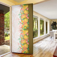 Hawaii Tropical Plant Lenalena Door Cover Vibrant Polynesian Pattern
