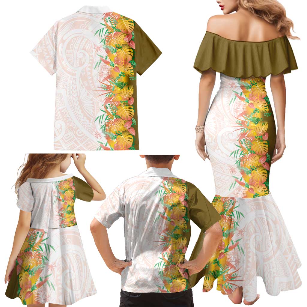Hawaii Tropical Plant Lenalena Family Matching Mermaid Dress and Hawaiian Shirt Vibrant Polynesian Pattern LT01 - Polynesian Pride