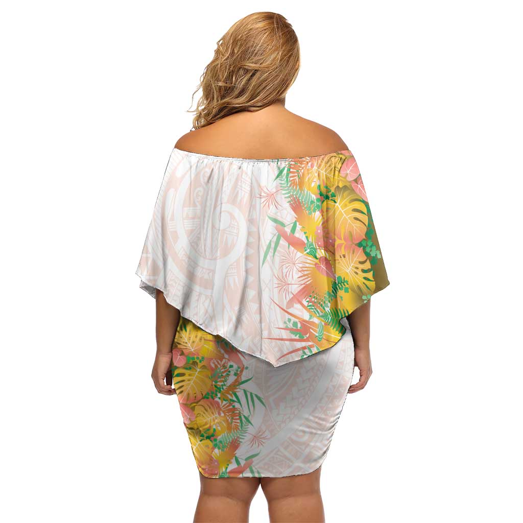 Hawaii Tropical Plant Lenalena Family Matching Off Shoulder Short Dress and Hawaiian Shirt Vibrant Polynesian Pattern LT01 - Polynesian Pride