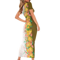 Hawaii Tropical Plant Lenalena Family Matching Short Sleeve Bodycon Dress and Hawaiian Shirt Vibrant Polynesian Pattern LT01 - Polynesian Pride