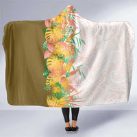 Hawaii Tropical Plant Lenalena Hooded Blanket Vibrant Polynesian Pattern