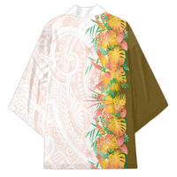 Hawaii Tropical Plant Lenalena Kimono Vibrant Polynesian Pattern