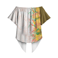 Hawaii Tropical Plant Lenalena Off Shoulder Wrap Waist Top Vibrant Polynesian Pattern LT01 - Polynesian Pride