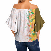 Hawaii Tropical Plant Lenalena Off Shoulder Wrap Waist Top Vibrant Polynesian Pattern LT01 - Polynesian Pride