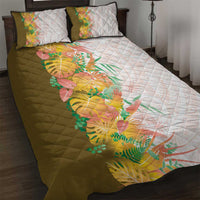Hawaii Tropical Plant Lenalena Quilt Bed Set Vibrant Polynesian Pattern