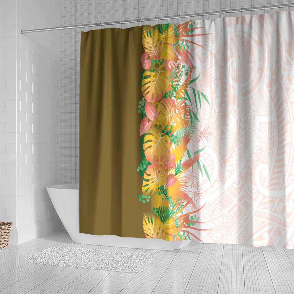 Hawaii Tropical Plant Lenalena Shower Curtain Vibrant Polynesian Pattern