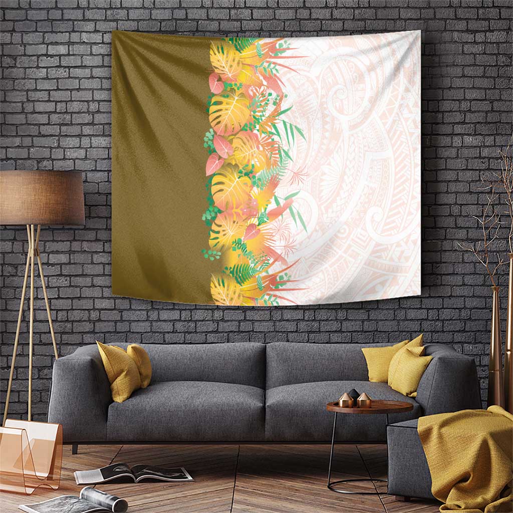 Hawaii Tropical Plant Lenalena Tapestry Vibrant Polynesian Pattern