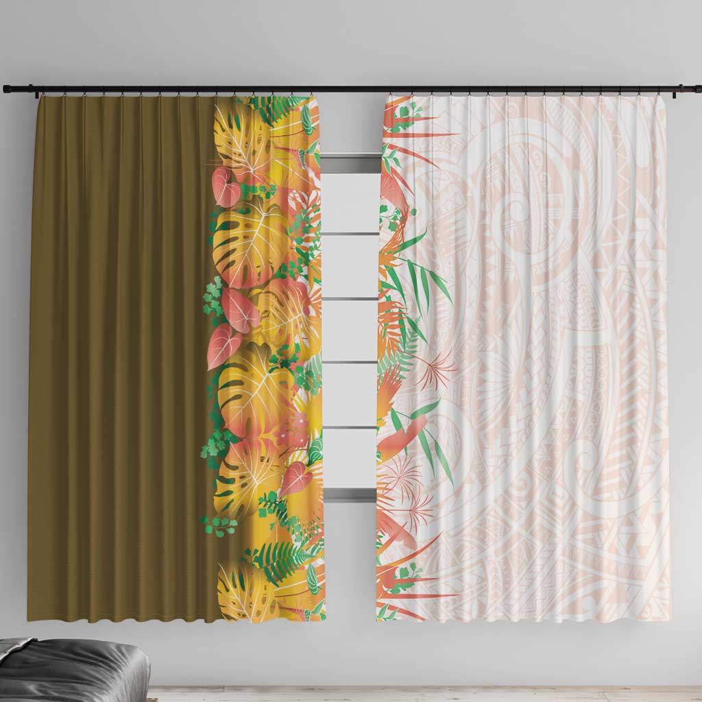 Hawaii Tropical Plant Lenalena Window Curtain Vibrant Polynesian Pattern