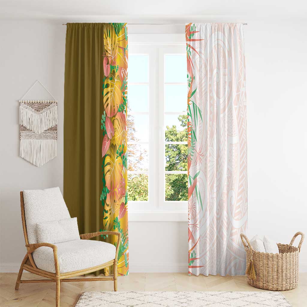 Hawaii Tropical Plant Lenalena Window Curtain Vibrant Polynesian Pattern