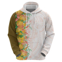 Hawaii Tropical Plant Lenalena Zip Hoodie Vibrant Polynesian Pattern