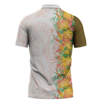 Hawaii Tropical Plant Lenalena Zipper Polo Shirt Vibrant Polynesian Pattern LT01 - Polynesian Pride