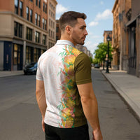 Hawaii Tropical Plant Lenalena Zipper Polo Shirt Vibrant Polynesian Pattern LT01 - Polynesian Pride