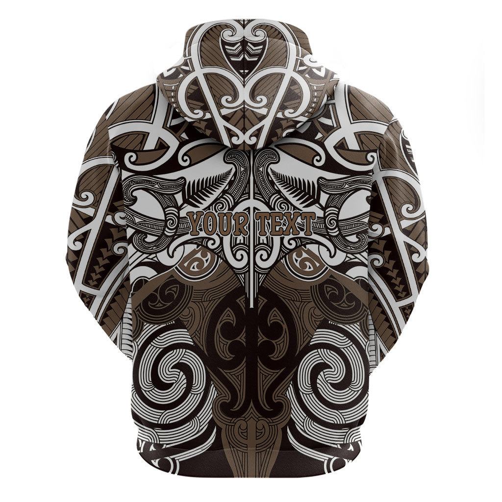 Personalised Maori Kati Mamoe Zip Hoodie Silver Fern Kowhaiwhai Art LT01 - Polynesian Pride