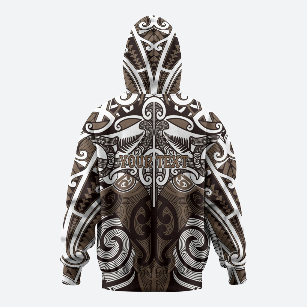 Personalised Maori Kati Mamoe Zip Hoodie Silver Fern Kowhaiwhai Art LT01 - Polynesian Pride