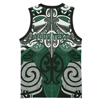 Personalised Maori Ngai Tahu Basketball Jersey Silver Fern Kowhaiwhai Art LT01 - Polynesian Pride