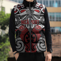 Personalised Maori Ngapuhi Sleeveless Puffer Jacket Silver Fern Kowhaiwhai Art LT01 - Polynesian Pride