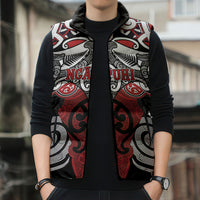 Personalised Maori Ngapuhi Sleeveless Puffer Jacket Silver Fern Kowhaiwhai Art LT01 - Polynesian Pride
