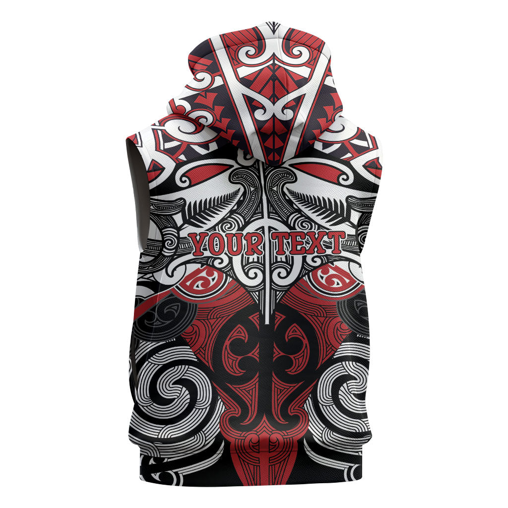 Personalised Maori Ngapuhi Sleeveless Zip Hoodie Silver Fern Kowhaiwhai Art LT01 - Polynesian Pride