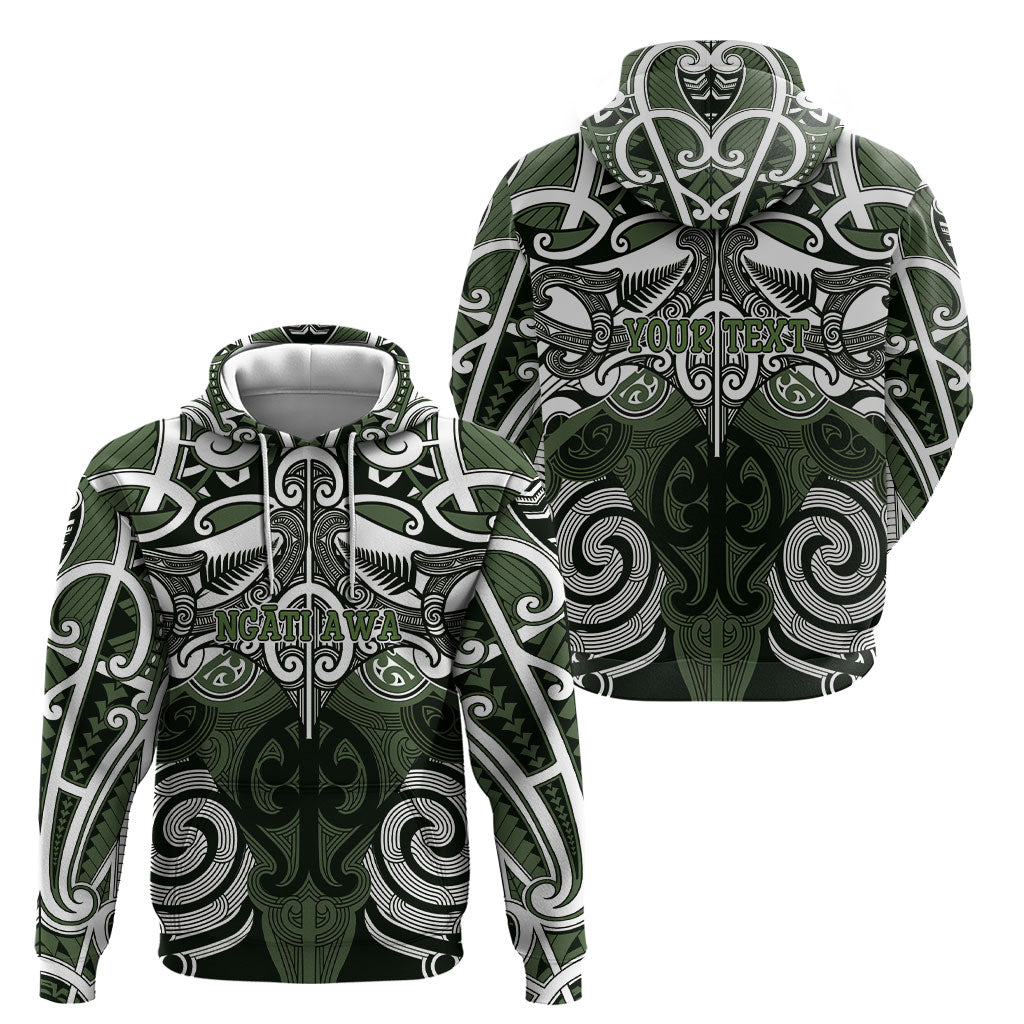Personalised Maori Ngati Awa Hoodie Silver Fern Kowhaiwhai Art LT01 - Polynesian Pride
