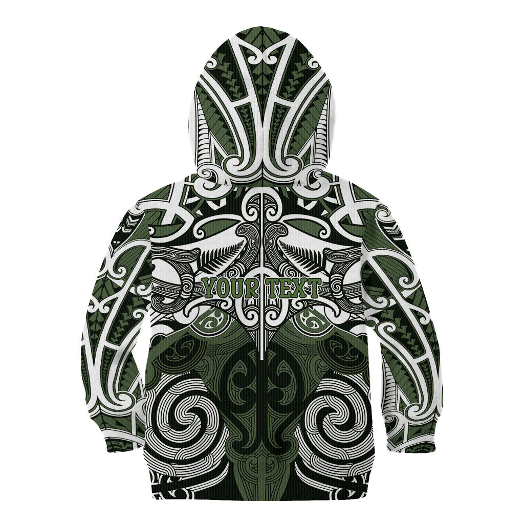 Personalised Maori Ngati Awa Kid Hoodie Silver Fern Kowhaiwhai Art LT01 - Polynesian Pride