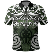 Personalised Maori Ngati Awa Polo Shirt Silver Fern Kowhaiwhai Art LT01 Green - Polynesian Pride
