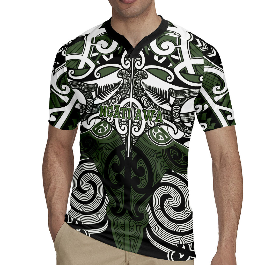 Personalised Maori Ngati Awa Rugby Jersey Silver Fern Kowhaiwhai Art LT01 - Polynesian Pride
