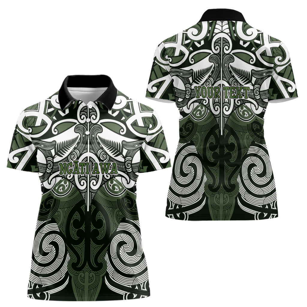 Personalised Maori Ngati Awa Women Polo Shirt Silver Fern Kowhaiwhai Art LT01 - Polynesian Pride