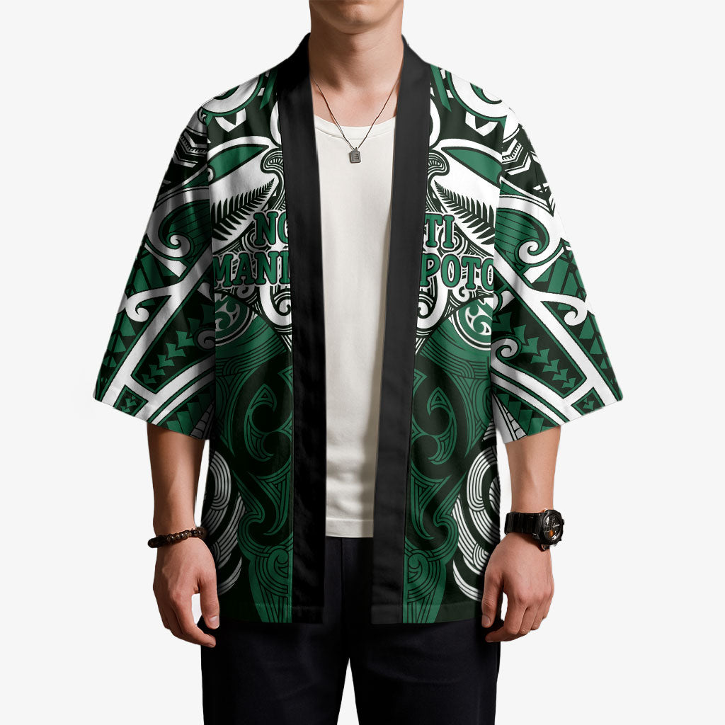 Personalised Maori Ngati Maniapoto Kimono Silver Fern Kowhaiwhai Art LT01 - Polynesian Pride