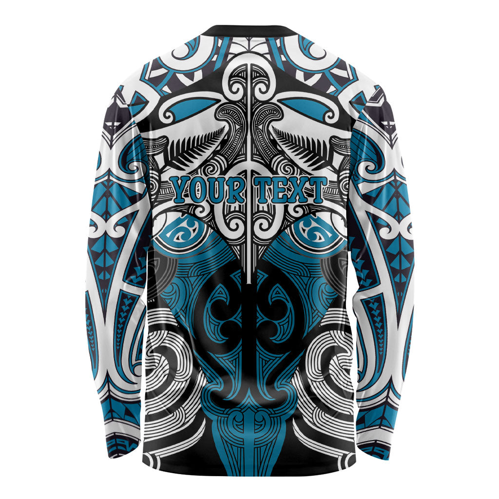 Personalised Maori Ngati Porou Long Sleeve Shirt Silver Fern Kowhaiwhai Art LT01 - Polynesian Pride