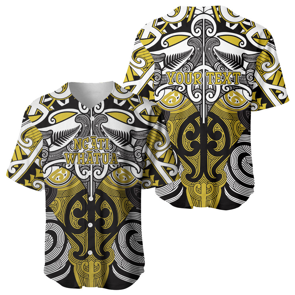 Personalised Maori Ngati Whatua Baseball Jersey Silver Fern Kowhaiwhai Art LT01 - Polynesian Pride