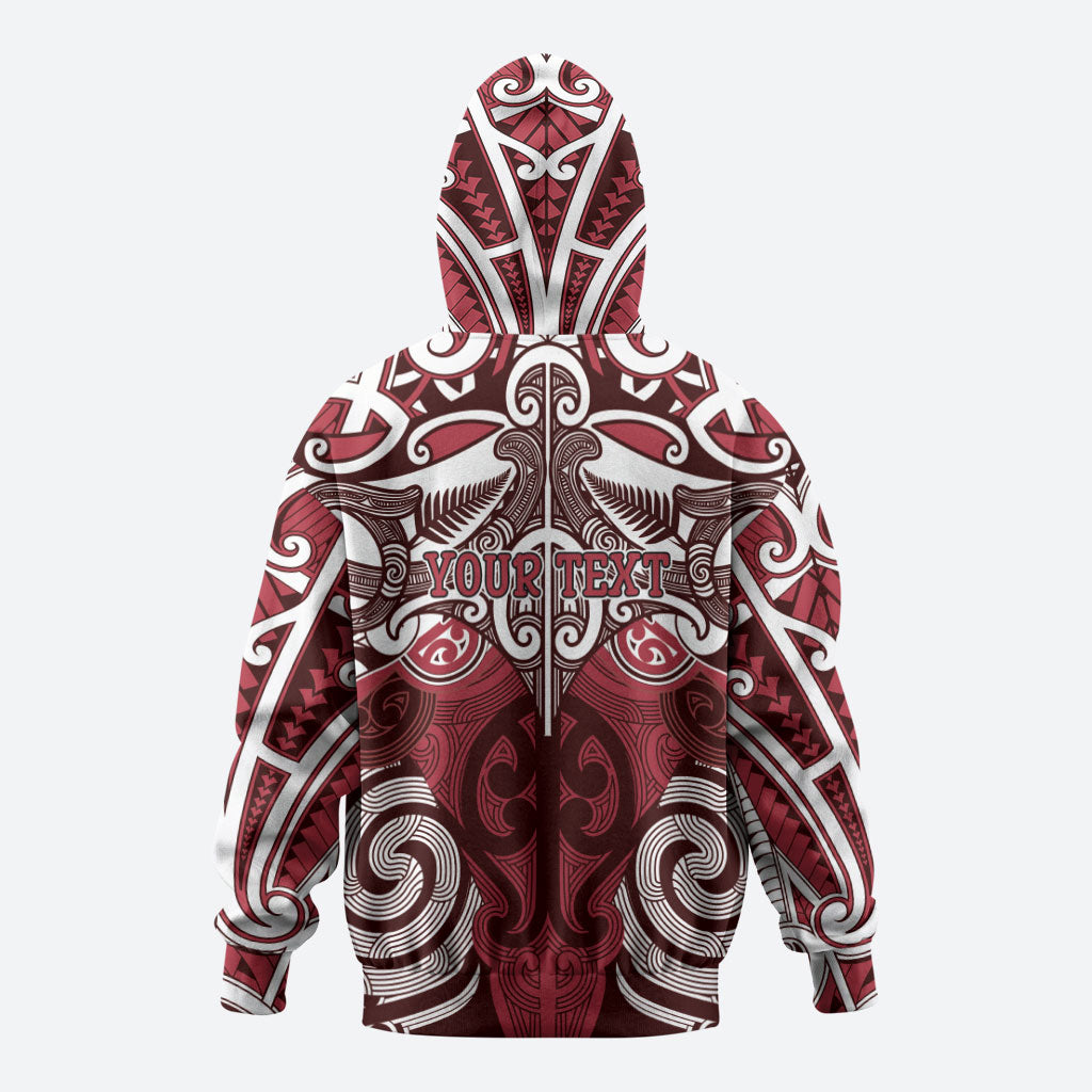 Personalised Maori Te Arawa Hoodie Silver Fern Kowhaiwhai Art LT01 - Polynesian Pride