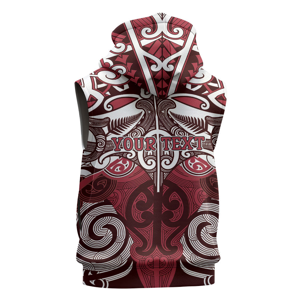 Personalised Maori Te Arawa Sleeveless Zip Hoodie Silver Fern Kowhaiwhai Art LT01 - Polynesian Pride