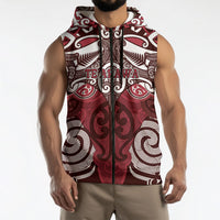 Personalised Maori Te Arawa Sleeveless Zip Hoodie Silver Fern Kowhaiwhai Art LT01 - Polynesian Pride