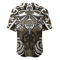 Personalised Maori Waikato Tainui Baseball Jersey Silver Fern Kowhaiwhai Art LT01 - Polynesian Pride