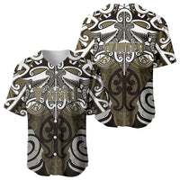 Personalised Maori Waikato Tainui Baseball Jersey Silver Fern Kowhaiwhai Art LT01 - Polynesian Pride