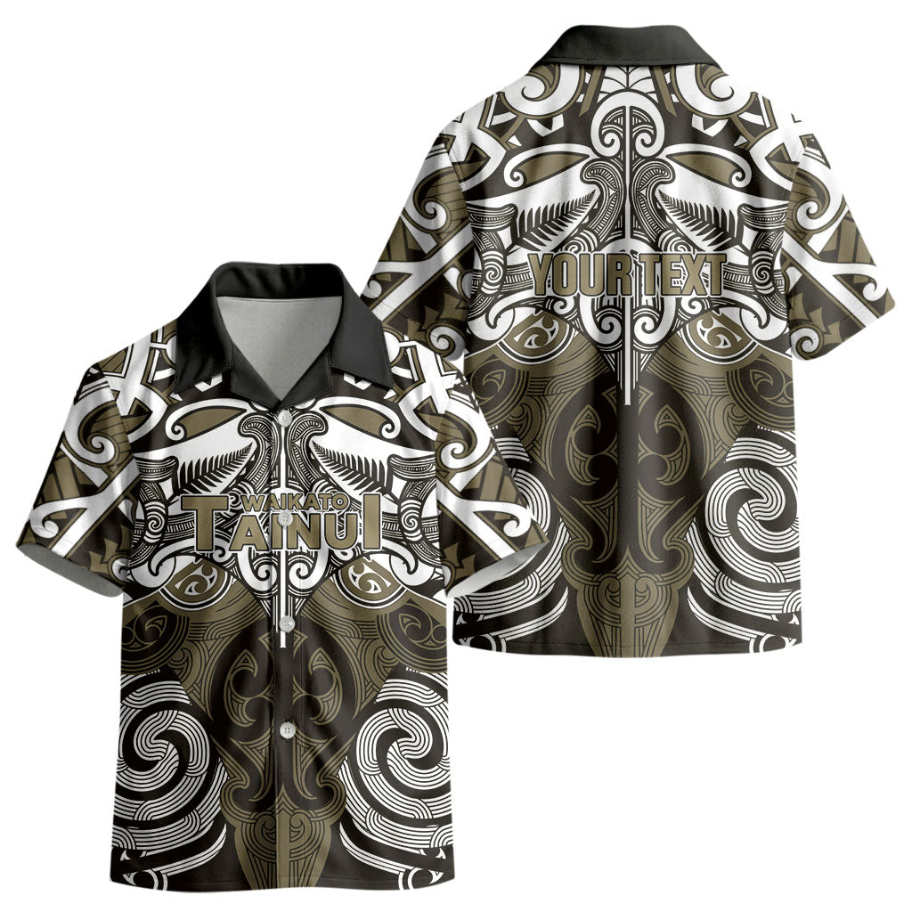 Personalised Maori Waikato Tainui Kid Hawaiian Shirt Silver Fern Kowhaiwhai Art LT01 - Polynesian Pride